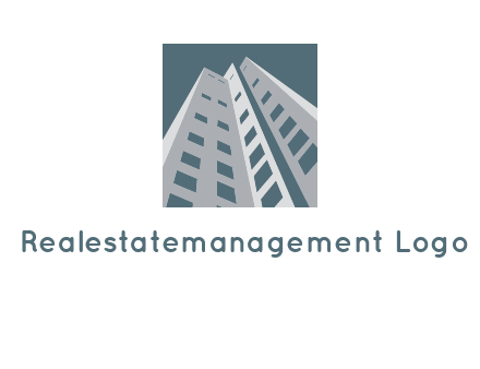abstract buildings inside the square logo