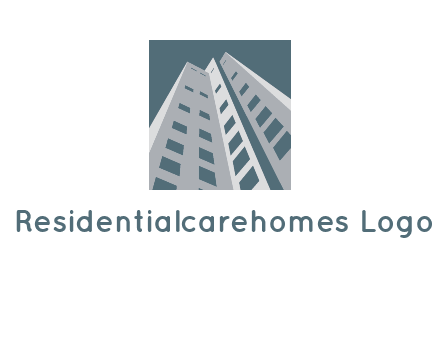 abstract buildings inside the square logo