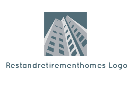 abstract buildings inside the square logo