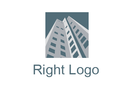 abstract buildings inside the square logo