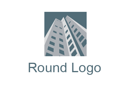 abstract buildings inside the square logo