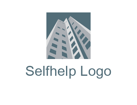 abstract buildings inside the square logo