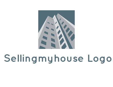 abstract buildings inside the square logo