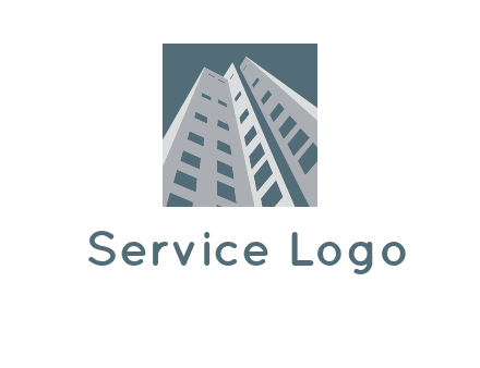 abstract buildings inside the square logo