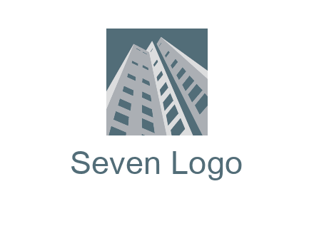 abstract buildings inside the square logo