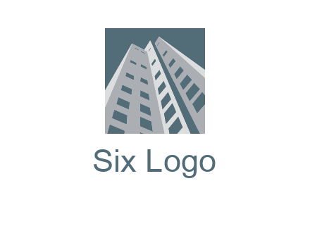 abstract buildings inside the square logo