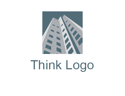 abstract buildings inside the square logo