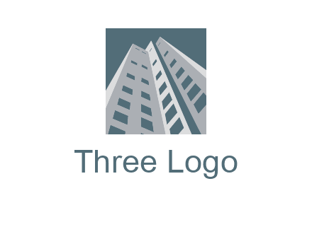abstract buildings inside the square logo