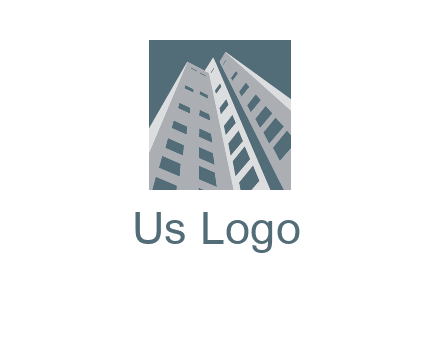 abstract buildings inside the square logo