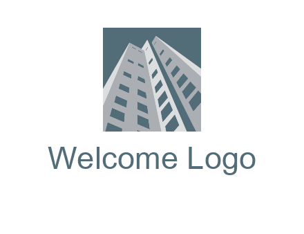abstract buildings inside the square logo