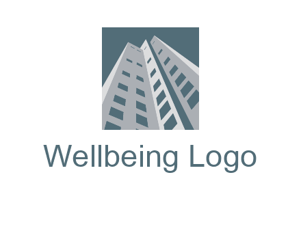 abstract buildings inside the square logo