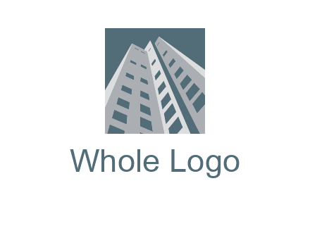 abstract buildings inside the square logo