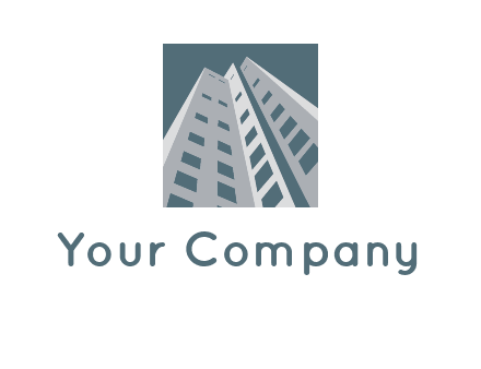 abstract buildings inside the square logo