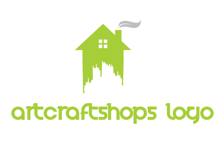 city escape inside the house with fire chimney logo