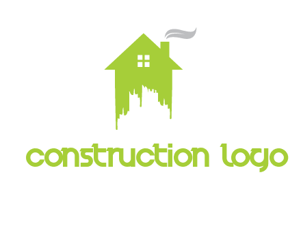 city escape inside the house with fire chimney logo