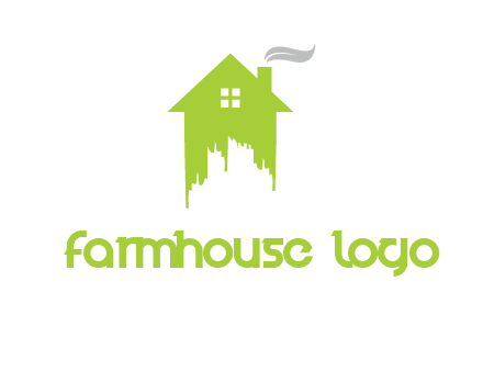city escape inside the house with fire chimney logo