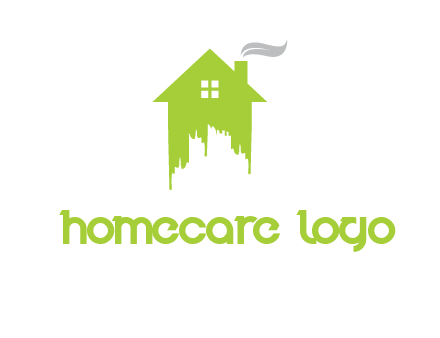 city escape inside the house with fire chimney logo