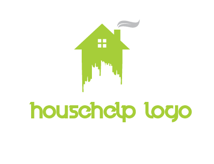 city escape inside the house with fire chimney logo