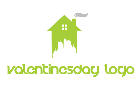 city escape inside the house with fire chimney logo