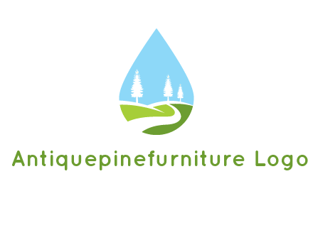 landscape inside the water drop logo