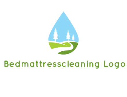 landscape inside the water drop logo