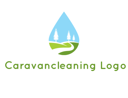landscape inside the water drop logo