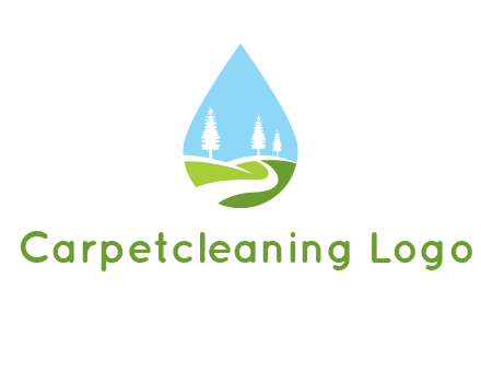landscape inside the water drop logo