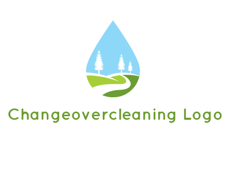 landscape inside the water drop logo