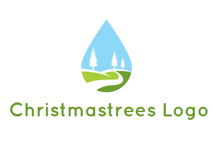 landscape inside the water drop logo