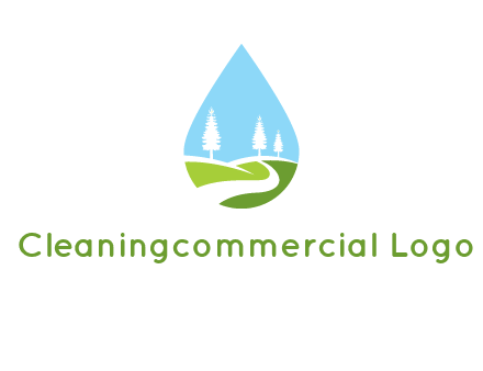 landscape inside the water drop logo