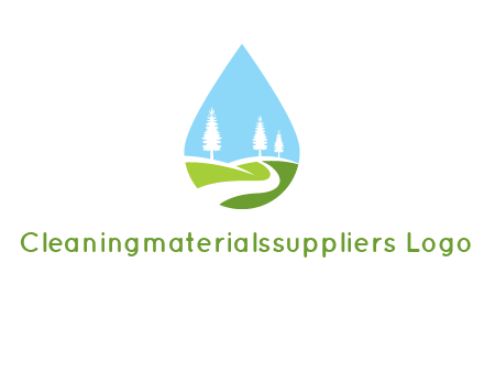 landscape inside the water drop logo