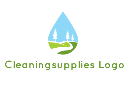 landscape inside the water drop logo