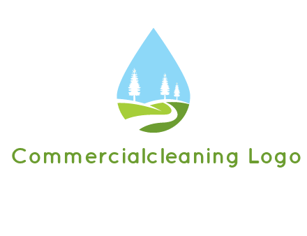 landscape inside the water drop logo