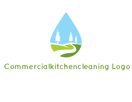 landscape inside the water drop logo