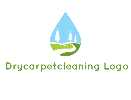 landscape inside the water drop logo