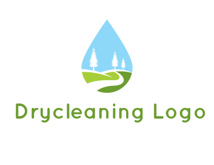 landscape inside the water drop logo