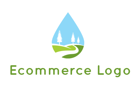 landscape inside the water drop logo