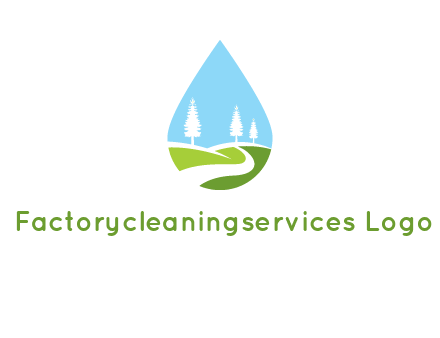 landscape inside the water drop logo
