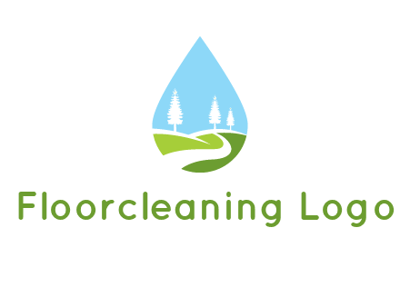 landscape inside the water drop logo