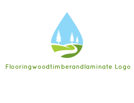 landscape inside the water drop logo
