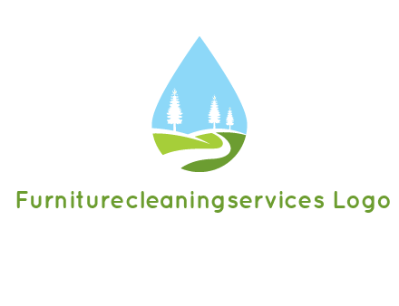 landscape inside the water drop logo