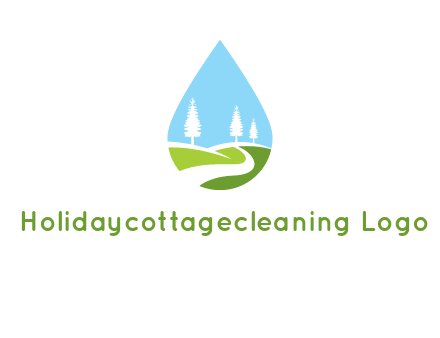 landscape inside the water drop logo
