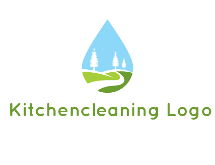 landscape inside the water drop logo