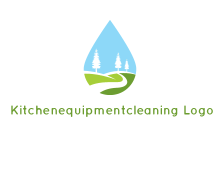 landscape inside the water drop logo