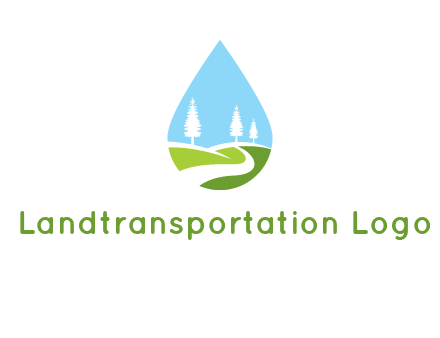 landscape inside the water drop logo