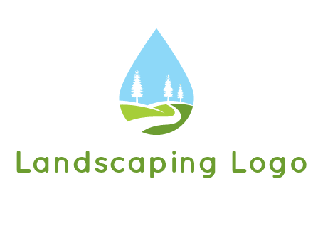 landscape inside the water drop logo