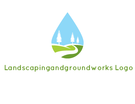 landscape inside the water drop logo