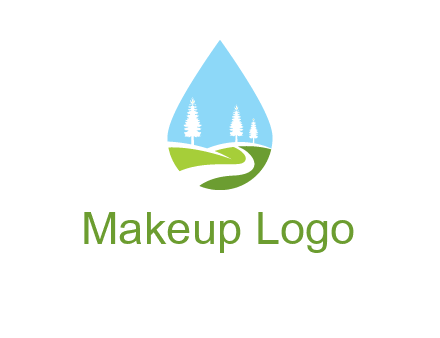 landscape inside the water drop logo