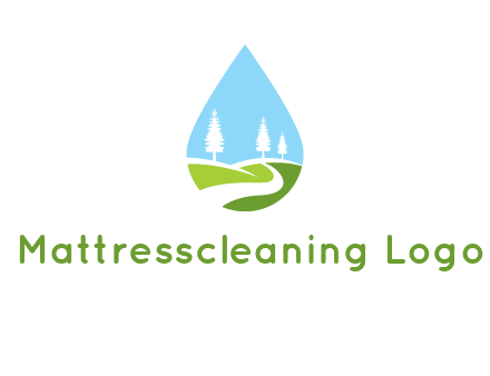 landscape inside the water drop logo