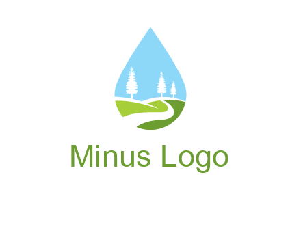 landscape inside the water drop logo